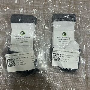 Bamboo Black Robin Socks - size 0-1 - 6 pair - club foot socks